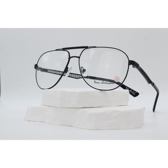 Tonino Lamborghini TL330V03 Eyeglasses - Black/Polished Metal - Picture 1 of 5